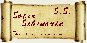 Sotir Sibinović vizit kartica